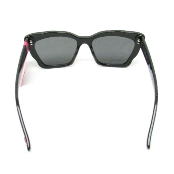 Betsey Johnson Black Sparkle Cat-Eye Sunglasses